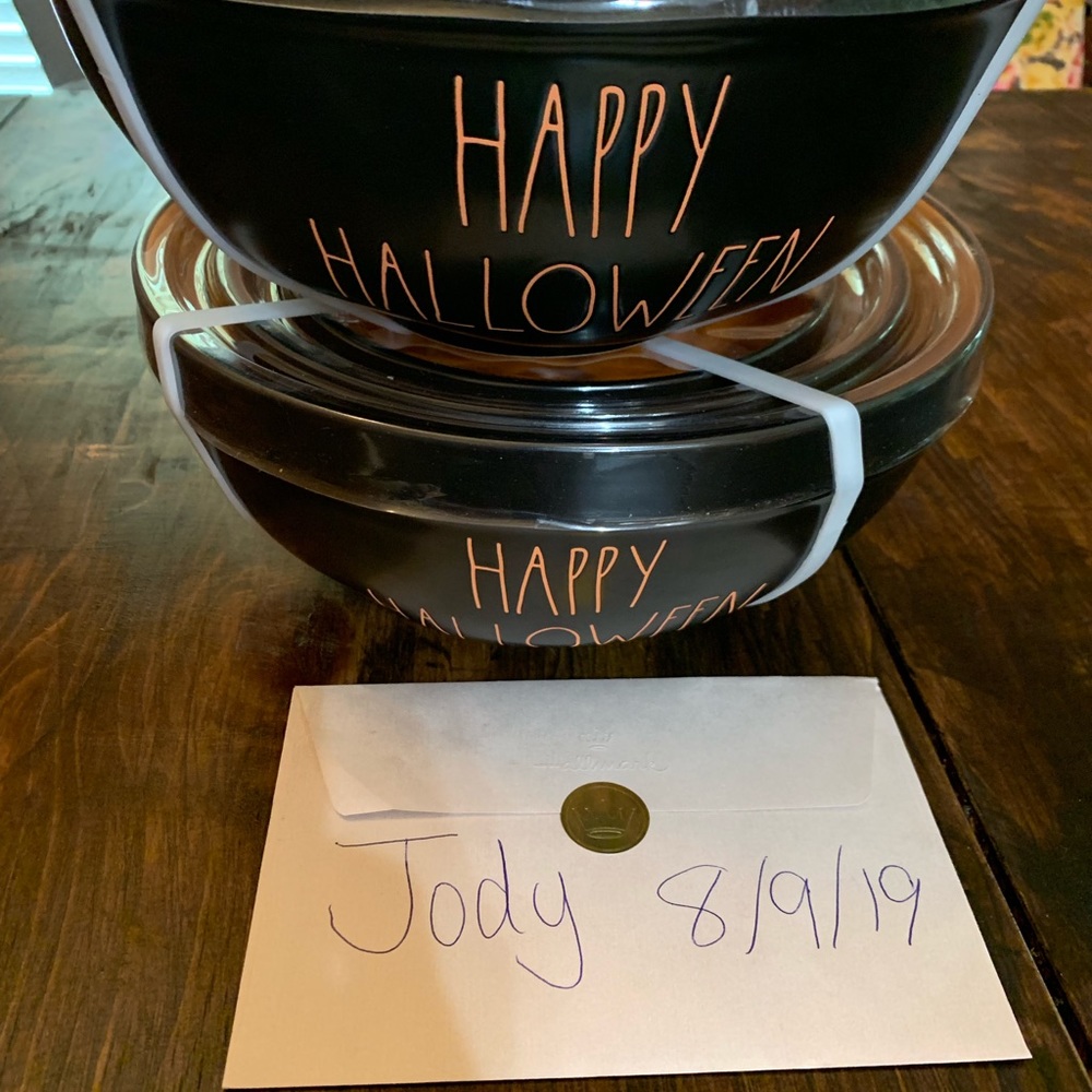 Rae Dunn set of 3 ceramic Halloween mixing bowls